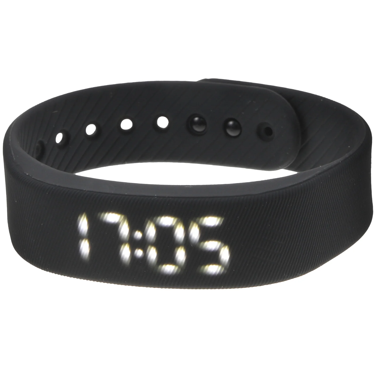 Smart Bracelet Fitness Silicone Band Accurate Step Counting Calories Distance Led Wristband Sports Wrist Watch Black
