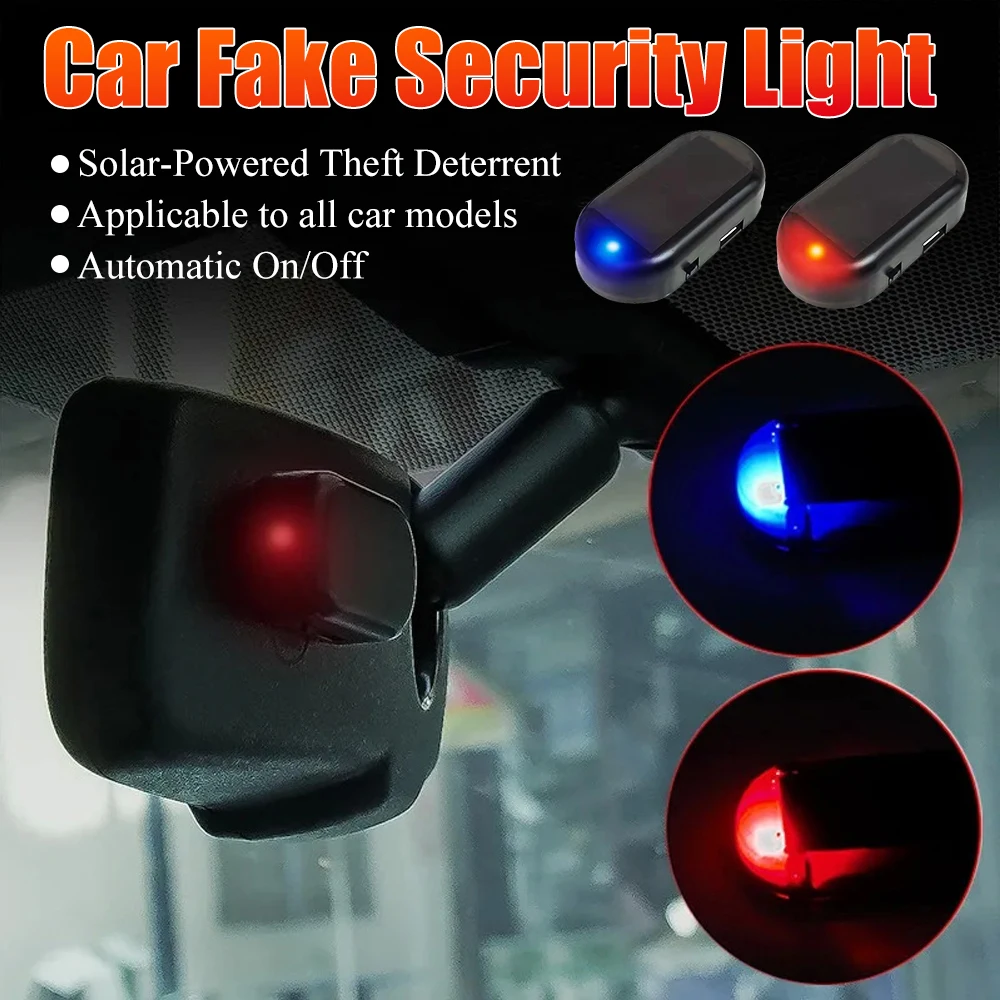 

1-4PCS Car Fake Security Light Solar Powered Simulated Dummy Alarm Wireless Warning Anti-Theft Caution Lamp LED Flashing Lights