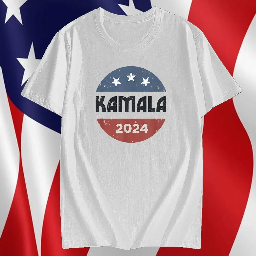 2024 Kamala Harris Cotton T-shirt Kamala Harris for President Clothes Fashion Campaign Novelty Tees Printed Graphic T Shirts