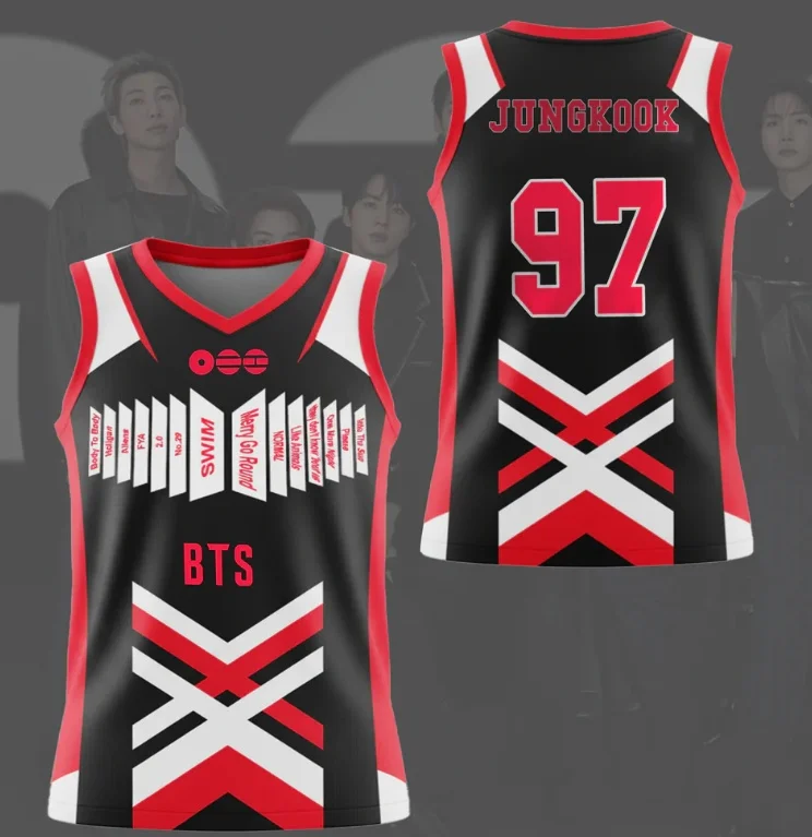 BTS Arirang World Tour 2026 Neues Konzert-Merch Unisex Basketballtrikot Kpop Y2k Atmungsaktives Tanktop Freizeithemd Familienoutfit – Detail 9