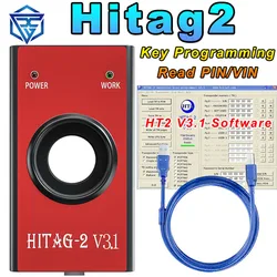 Hitag2 v3.1 programador chave automática obd2 ferramenta de diagnóstico do carro hitag 2 transponder universal immo leitura remota pino vin ler eeprom