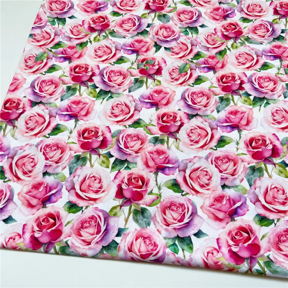 Acquerello rosa pianura 100% cotone tessuto fai da te Quilting cucito materiale cucito vestito bambini vestiti tessuti