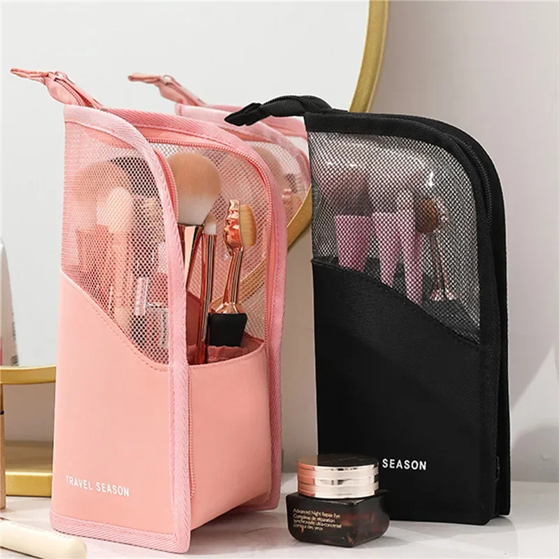 1PCS Makeup Brush Case Makeup Brush Holder Travel Waterproof Cosmetic Bag Stand-up Foldable Makeup Cup with Zipper