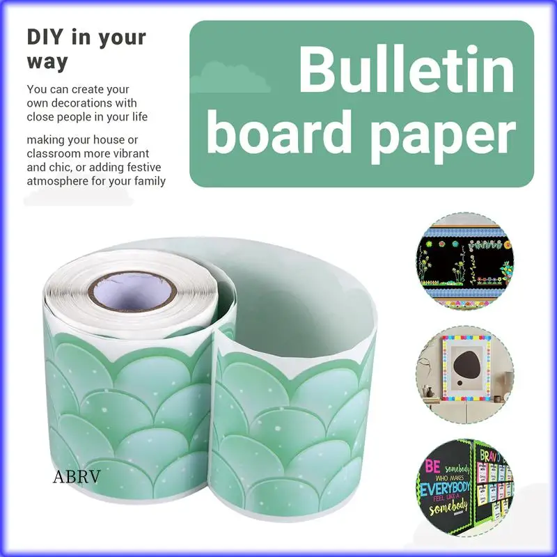 

Highly Recommended-20M Ombre Scallops Bulletin Board Borders Rainbow Straight Borders Classroom Or Home School Decoration