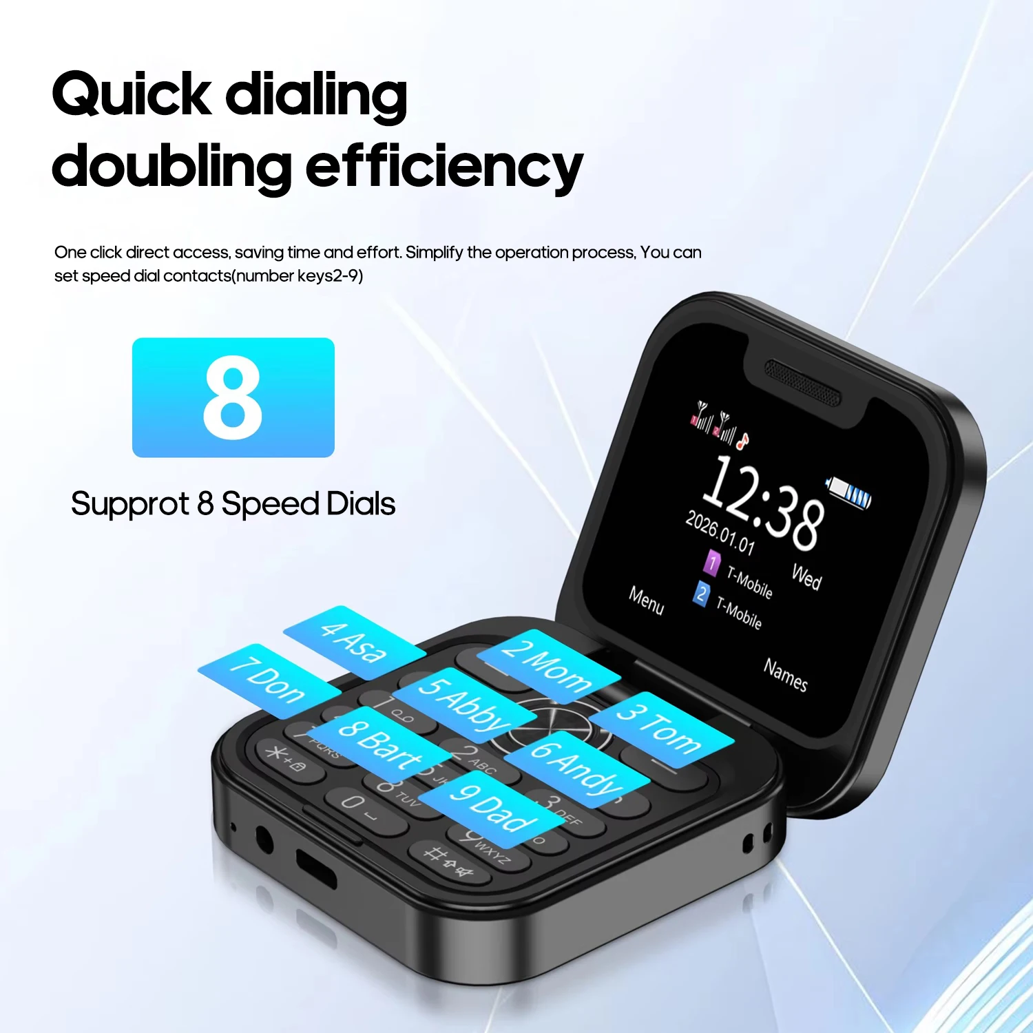 FUFFI-S24 Pro، هاتف صغير قابل للطي، هاتف مضيء، 2.4 بوصة، شبكة 2G، شريحة مزدوجة، يدعم حامل الهاتف، راديو FM، الهواتف المميزة #4