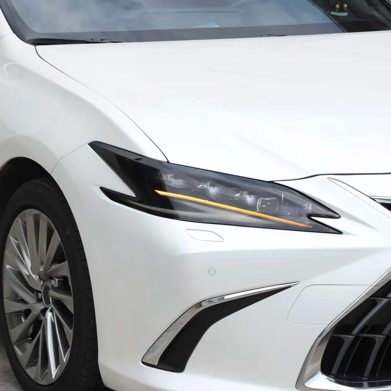

Suetlcoity For Lexus ES 2018-2025 TPU Black Car Front Headlights Turn signal Decorative Film Sticker Car Accessories