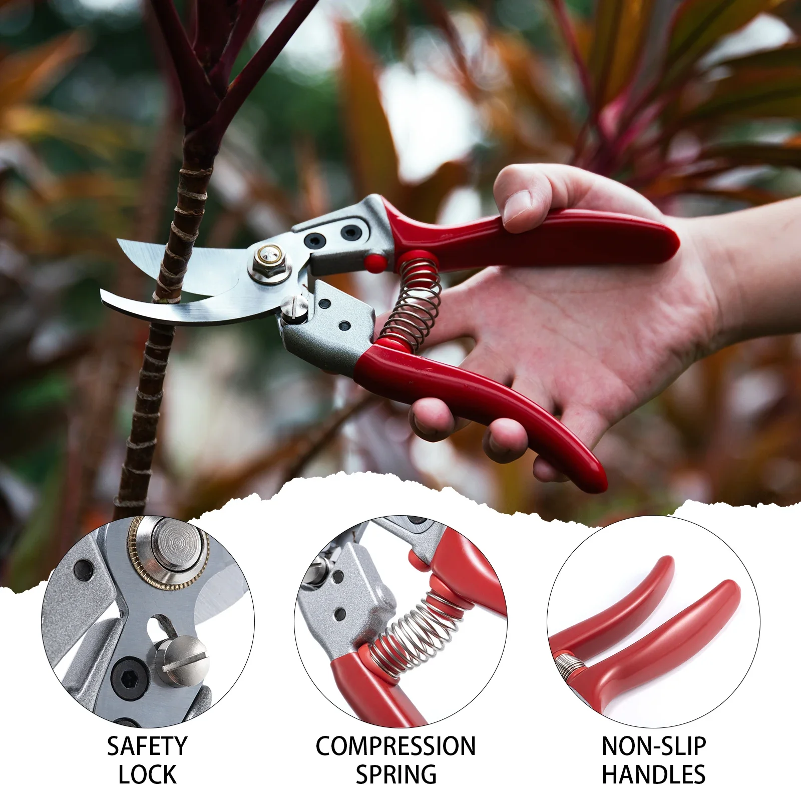 Pruner Bypass Scissors Tree Trimmers Secateurs Powerful Professional Sharp Gardening Branch Shear Garden Pruning Hand Tools 2024