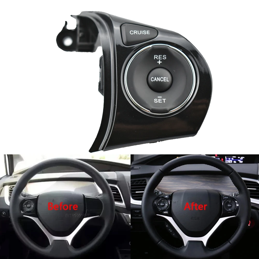 For Honda Civic 2012-2015 Steering Wheel Control Switch Buttons Car styling Audio Radio Remote Cruise Control Button with cables