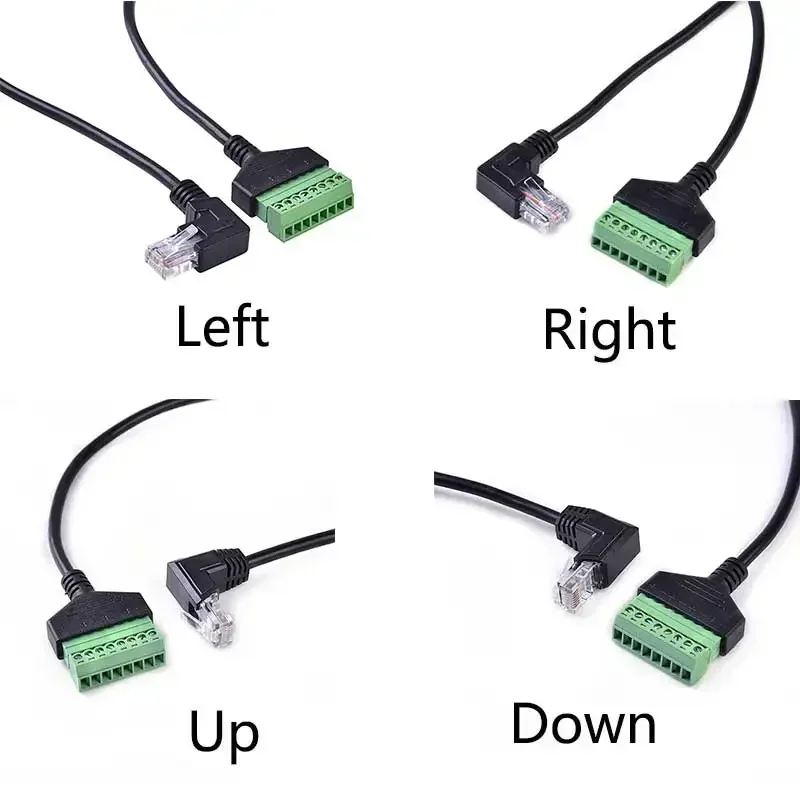 Rj45 To Screw Terminal Block 8p Connector Ethernet Rj45 Male Female To 8 Pin Screw Terminal Network Adapter Cable for CCTV DVR