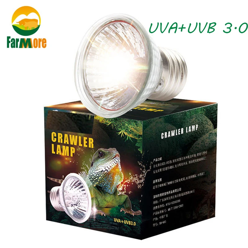 

UVA+UVB 3.0 Reptile Light Reptile Sunning Light Bulb Reptile Heating Bulb Amphibian Lizard Temperature Controller 25/50/75W