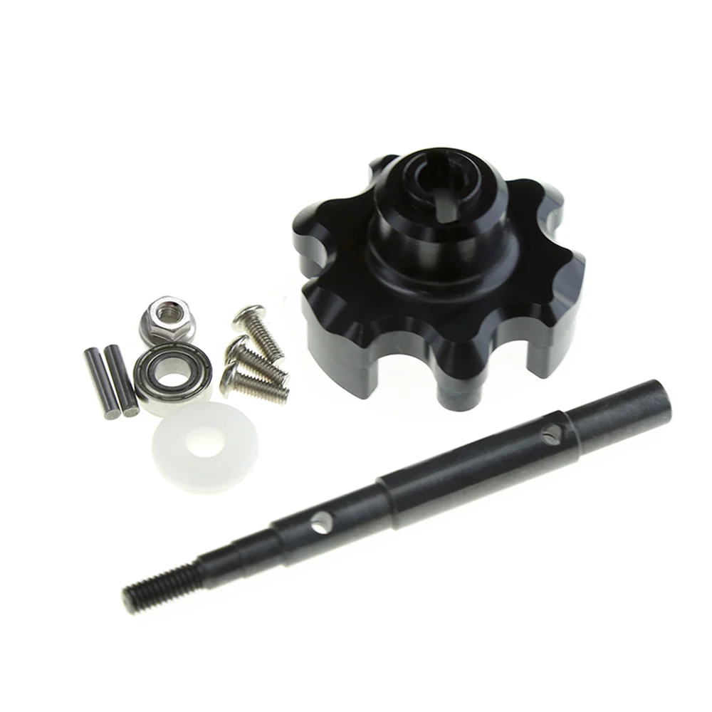 Metal Transmission Cush Drive Housing with Drive Input Shaft for Traxxas 1/5 X-Maxx 6S 8S 4X4 RC Car Upgrade Parts,Black