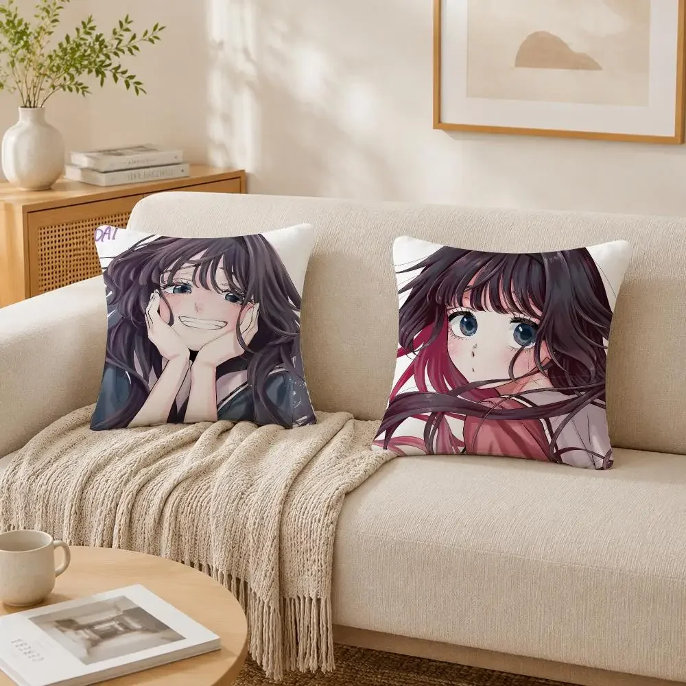 K-Kaoru Hana Wa Rin To Saku Kaoruko Waguri Cushion Cover Decorative Pillow Case With Hidden Zipper Cutecore Room Decor For Home