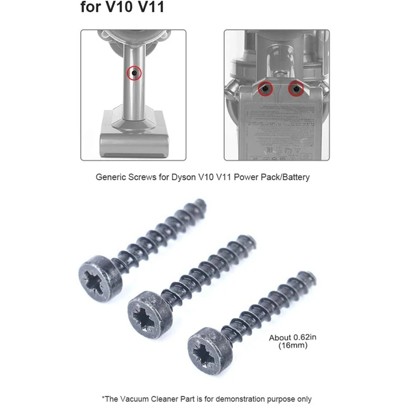 B59B 6Pcs Screws Nail for Dyson for V6 V7 V8 V10 V11 Vacuum Cleaner Battery Power Pack Parts