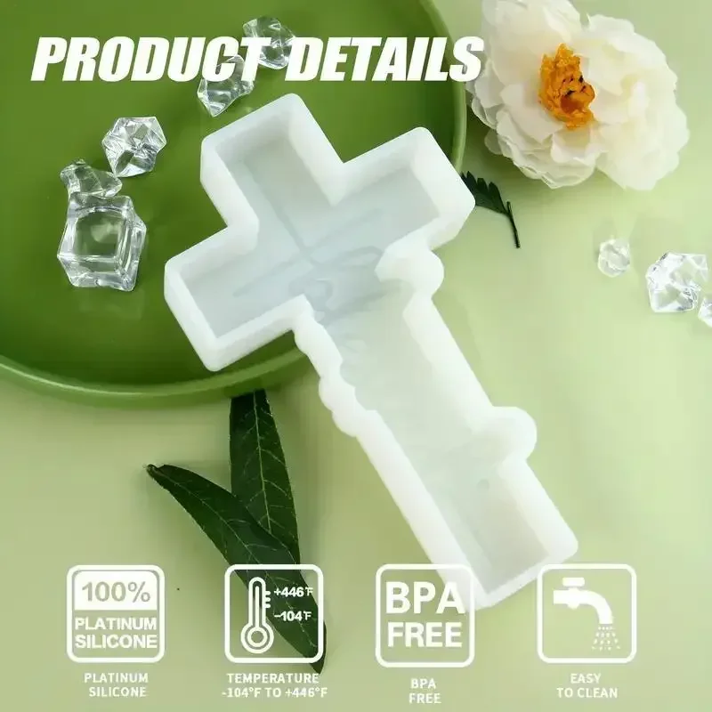 

Faith Cross Pendant Resin Mold, Religious Silicone Mold For Making Freshie, Soap, Resin, Candles, Candy, DIY Cross Decoration