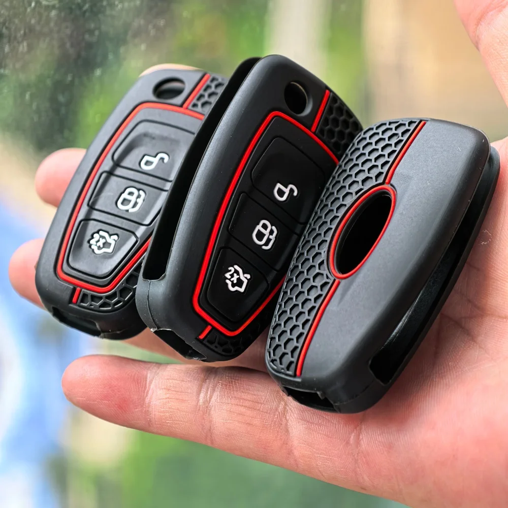 3 Buttons Silicone Remote Key Shell Case For Ford Focus Transit Custom MK8 Cargo Tourneo Custom 2012+ Fiesta 2013 Fob Case