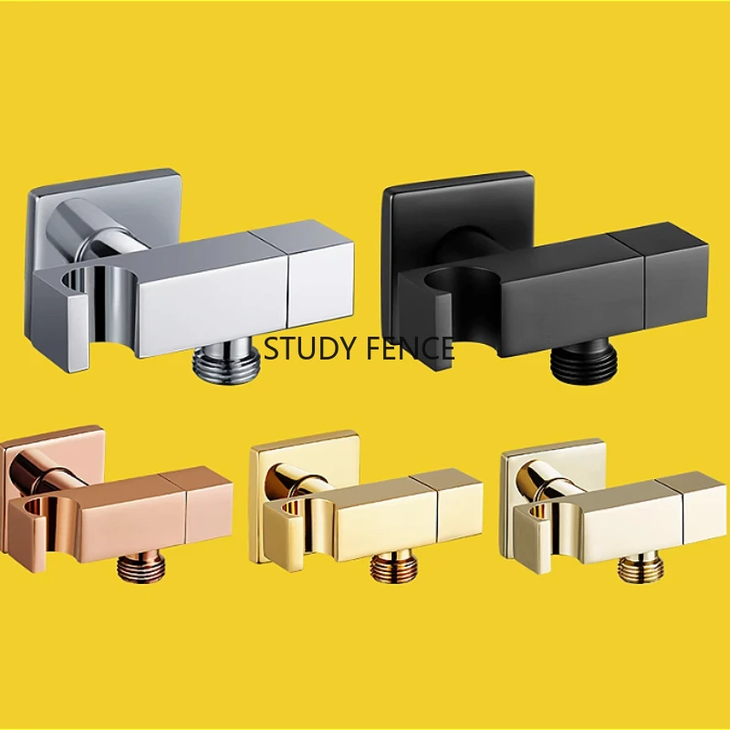 Metal Square Single Cooling Angle Valve T-shaped Single Control Water Valve 4-point Water Stop Valve Bathroom Faucet Accessories