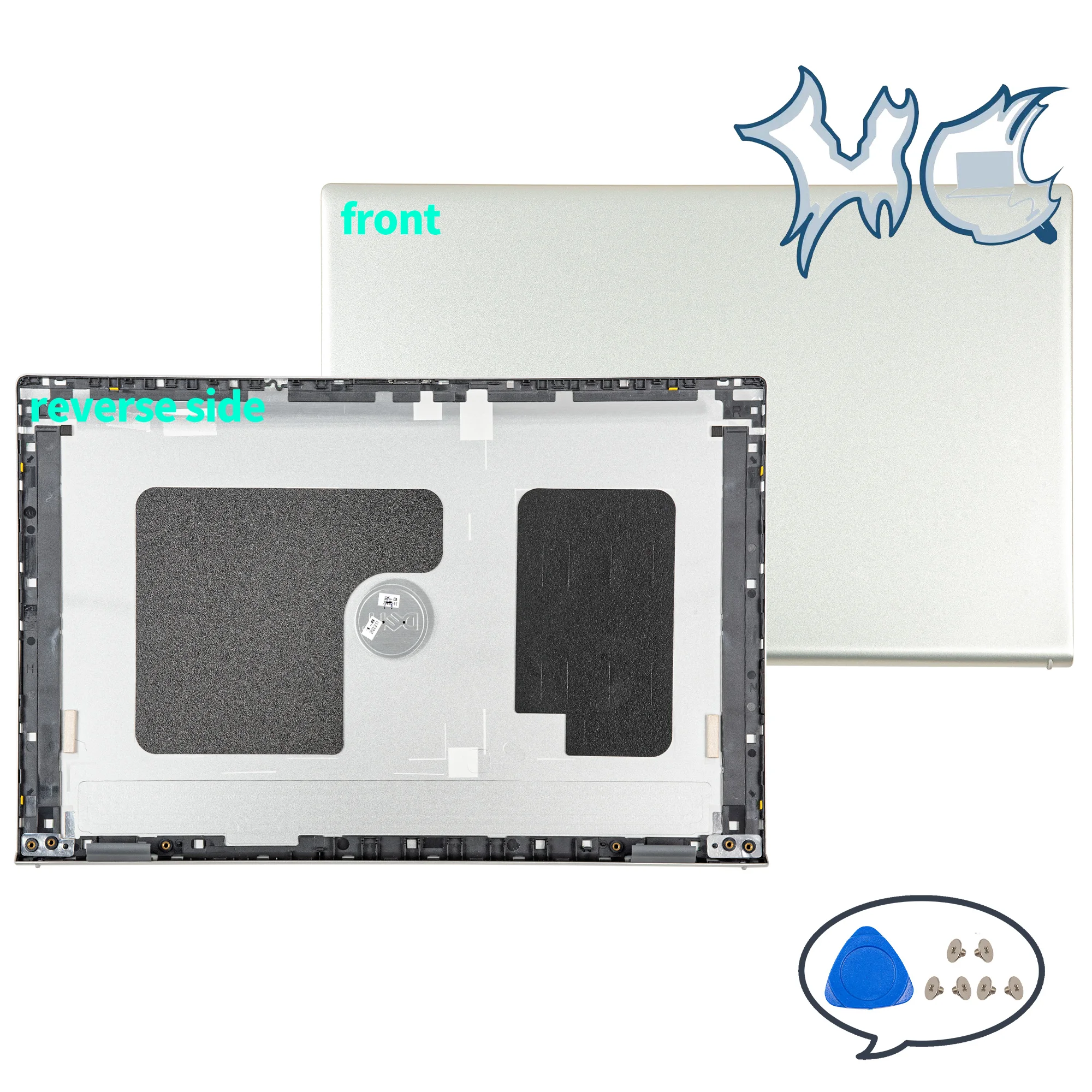 Aluminiowa obudowa do Inspiron 15 Pro 5510 5515 P106F tylna pokrywa ekranu/przednia ramka/pokrywa podstawowa/naprawa dolnych zawiasów 15,6 cala