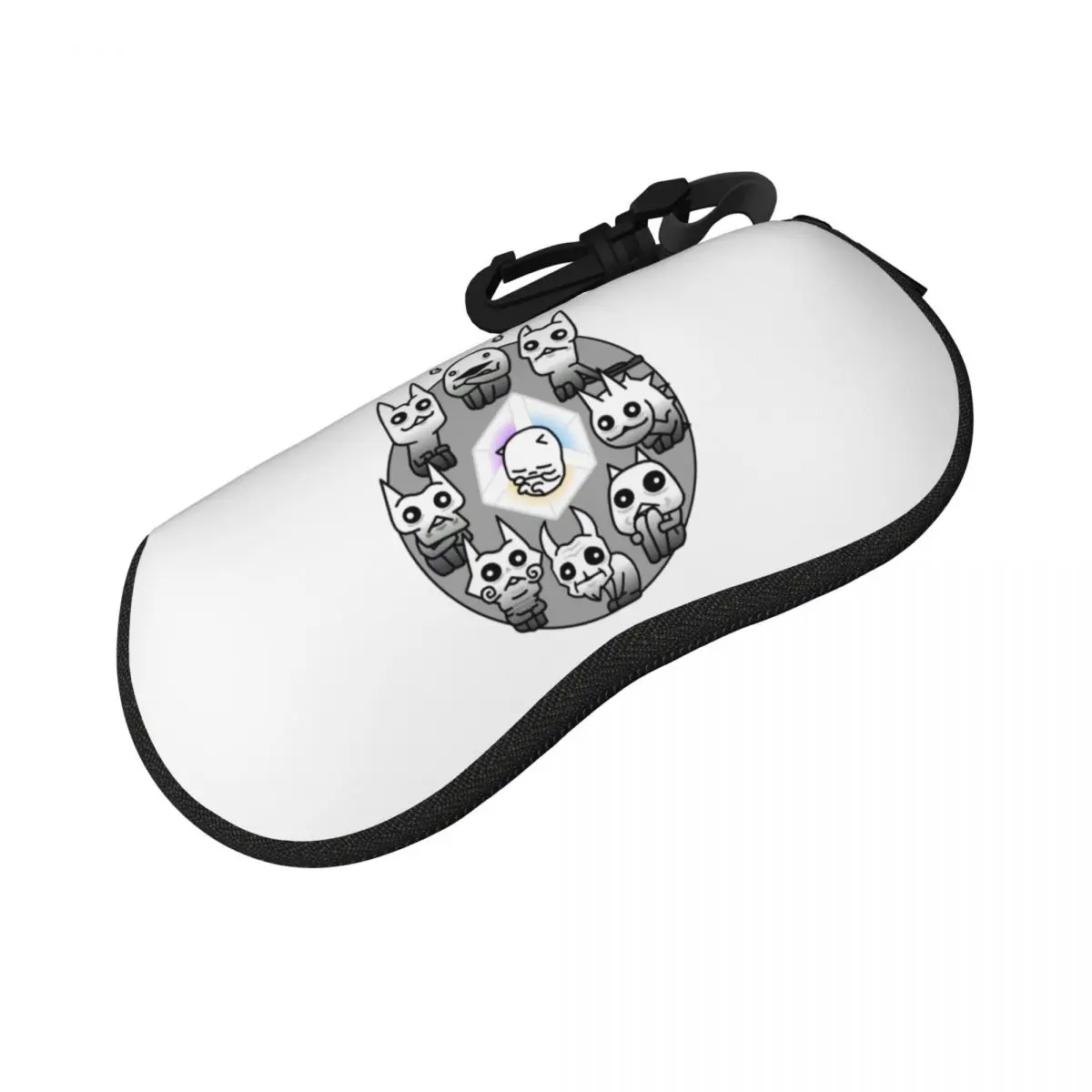 バトルキャッツ ネコルガ壁画シェルメガネケースポータブルサングラスボックス女性男性ソフト眼鏡バッグポーチ