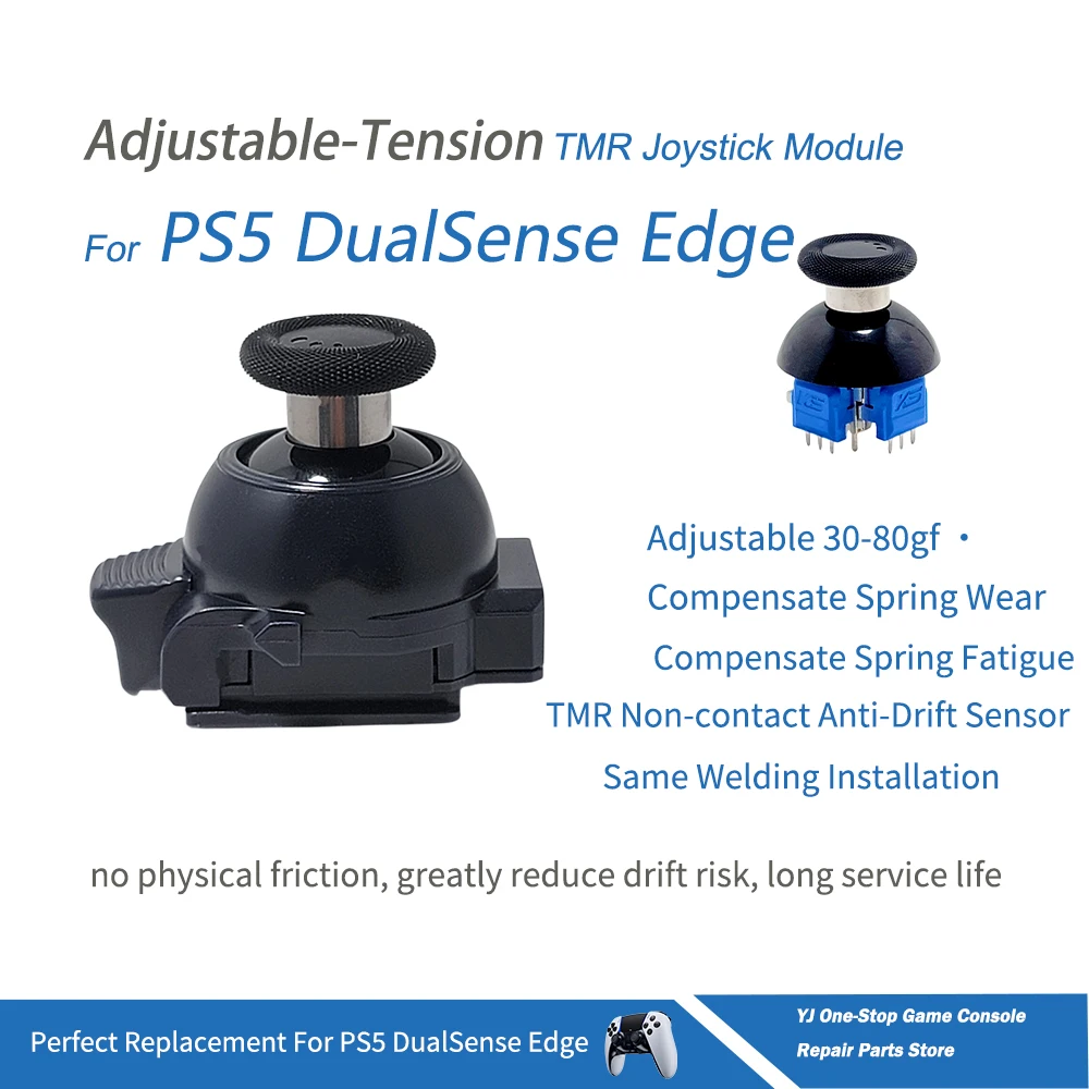 For PS5 Edge Adjustable Tension TMR Joystick Module Adjustable Thumb Stick Anti Drift Replacement Repair  DualSense Controller