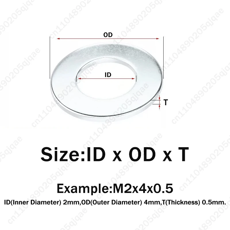 5-300pcs Carbon Steel White Zinc Plated Large Flat Washers Plain Gasket Washer for Bolt Screw Fastening M2 M2.5 M2.6 M3 M4 M5 M6