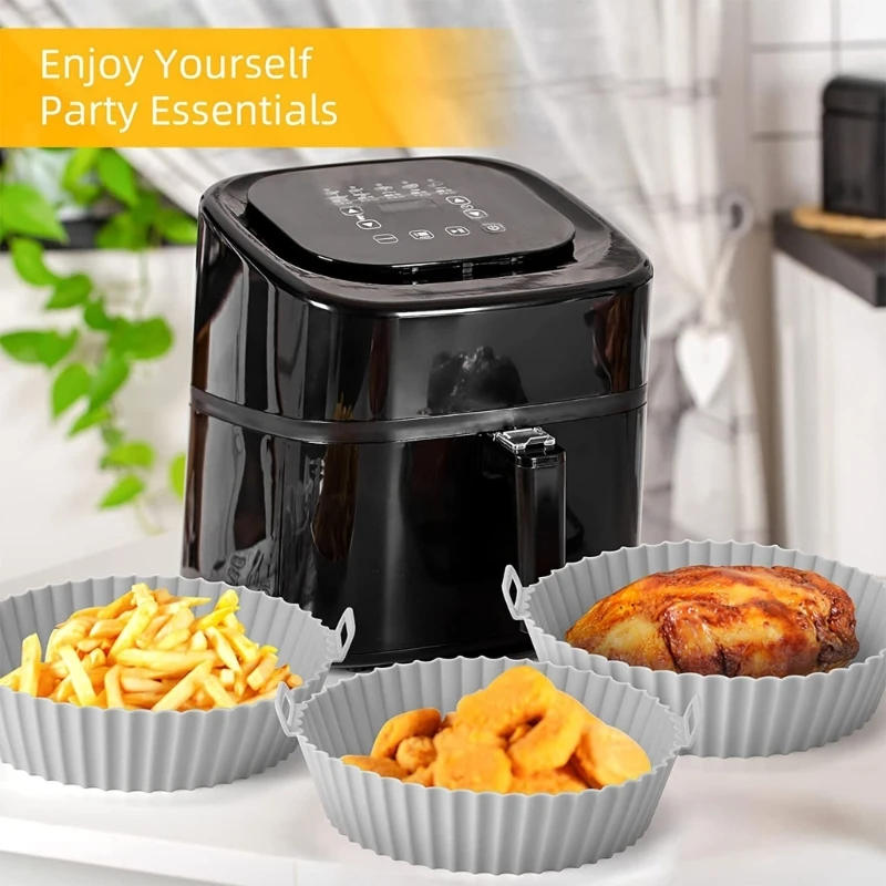2 Chiếc Nồi Chiên Không Dầu Air Fryers Nướng Silicon Chảo Có Thể Tái Sử Dụng Khay Nướng Bánh Silicon Lót Nồi Thay Thế Vải Da Lót