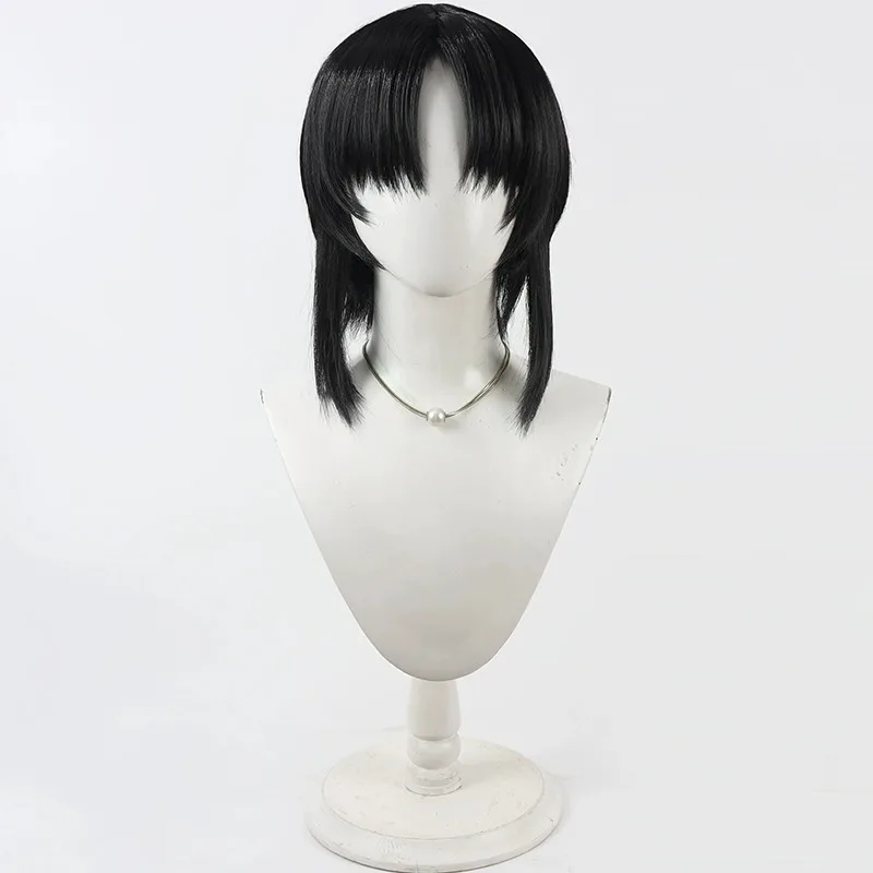 Hosho Mago Cosplay Wig Anime Magical Girl Witch Trials Hōshō Māgo 35cm Short Black Wig Heat Resistant  Synthetic Hair for Woman
