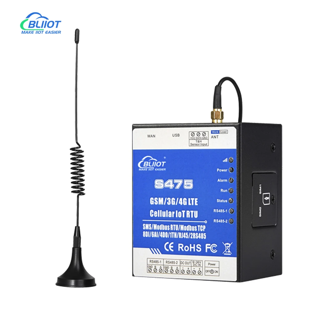 8DIN+6AIN+4DO Wireless 4G SMS Ethernet Remote Terminal Unit support Modbus MQTT Protocol Conversion