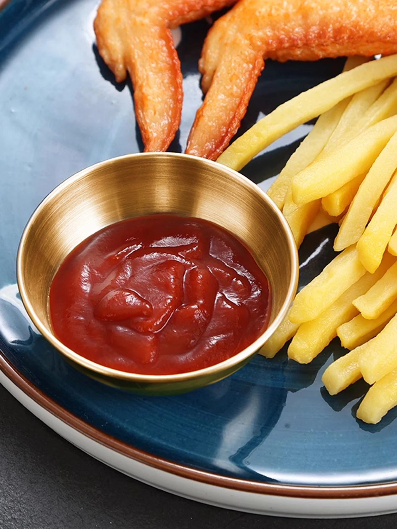 2/4/12 قطعة الفولاذ المقاوم للصدأ الذهبي أطباق توابل وصلصة المقبلات التوابل تخدم أطباق مجموعات صينية أطباق توابل أدوات المائدة المطبخ #3