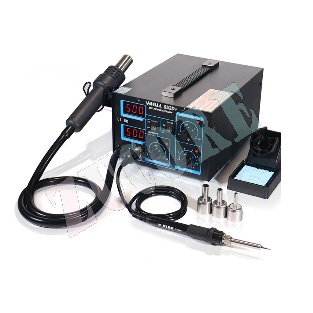 YIHUA 852D+Pump Air Flow Adjustable Hot Air With Soldering Soldering Station 2 in1 hot  desoldering station