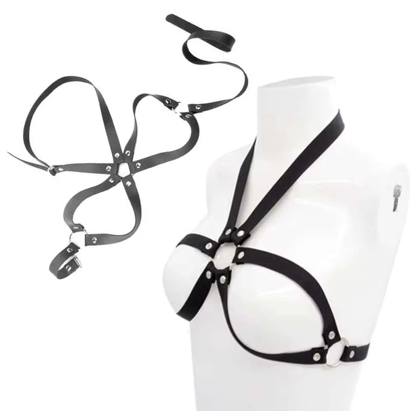 

TOUGHAGE Fashion Sexy Women's Leather Chest Straps Gothic Body Harness Caged Bra Punk Waist Belt Cosplay Exotic Lingerie