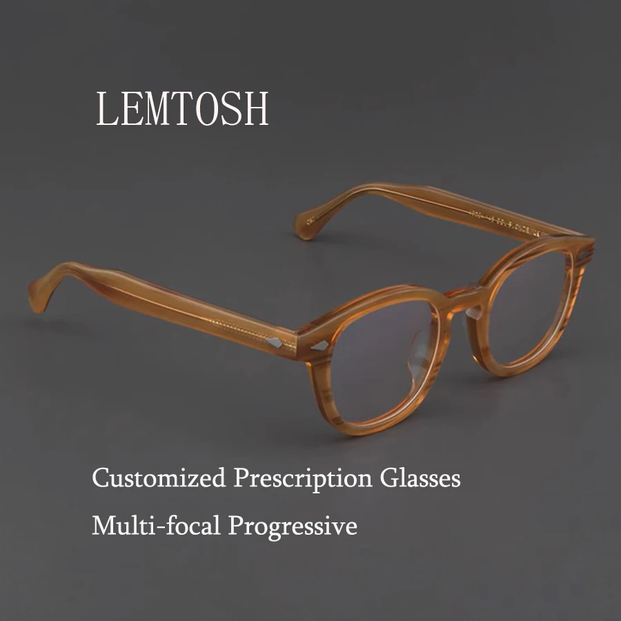 Customize Prescription Multi-focal Progressive Glasses Men Frame Johnny Depp Lemtosh Photochromic Round Eyeglasses