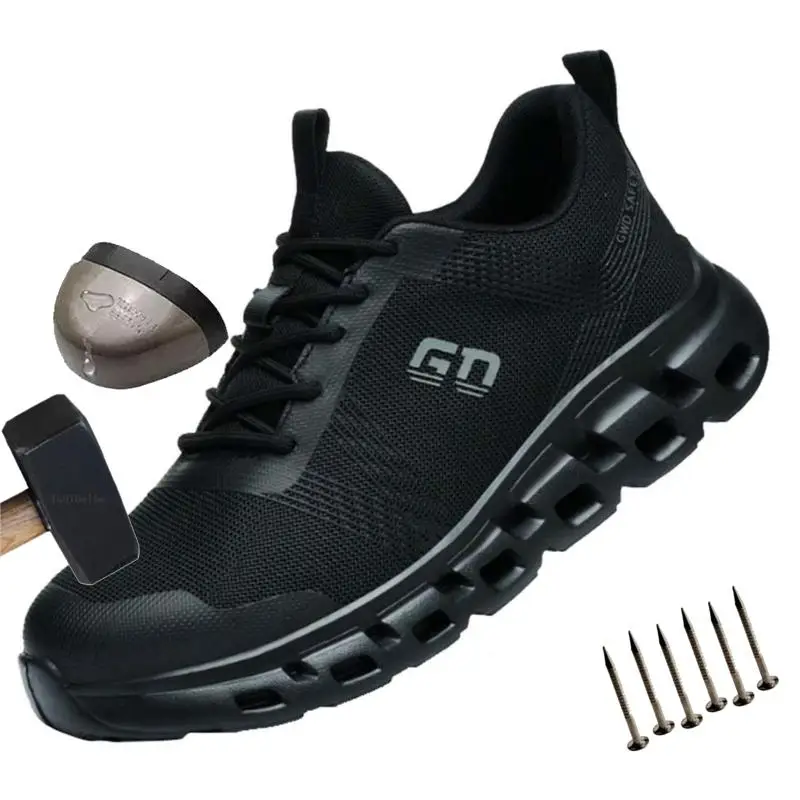 New Work Boots Steel Toe Safety Shoes Men Work Shoes Sneakers Lightweight Anti-Puncture Safety Shoes Men Casual riding