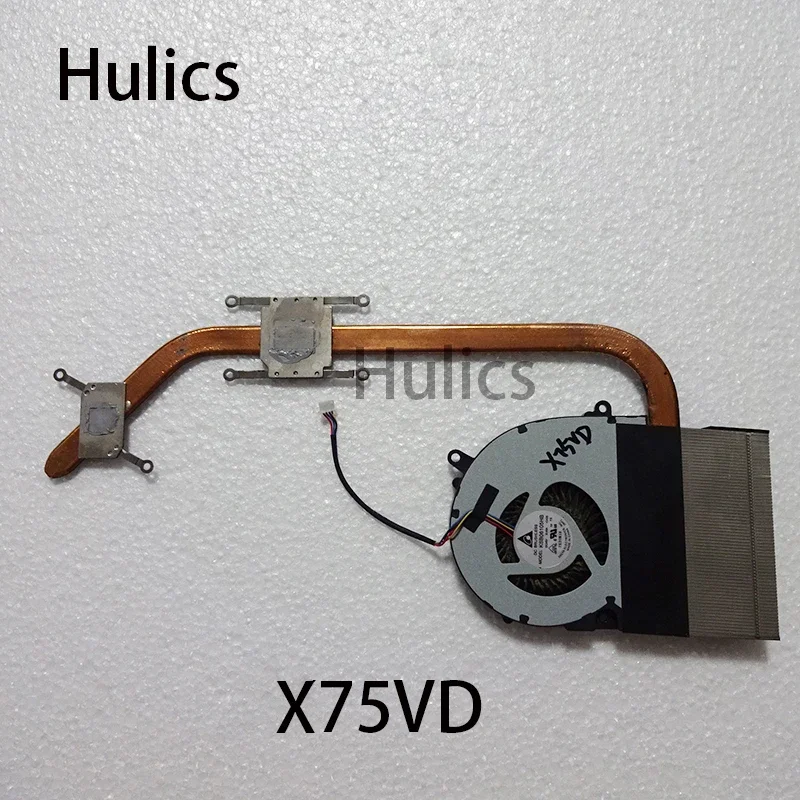 Hulics Used  For Asus X75VD KSB06105HB -CA56 Laptop Heatsink Cpu Cooler Cooling Fan