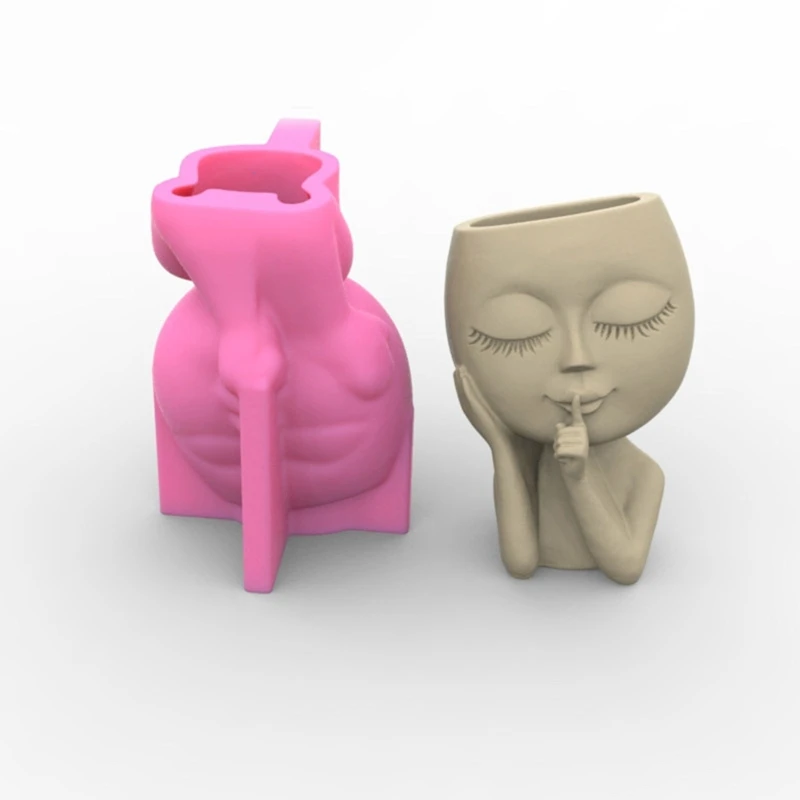 Flower Pot Silicone Molds DIY Big for Head for Doll Planter Epoxy Casting Mold f