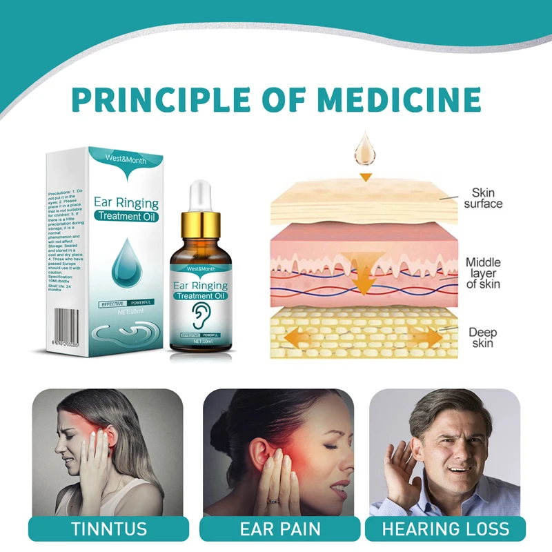 Ear Ringing Drops Alleviate Deafness Tinnitus Itching Earache 10ml Tinnitus Oil For Improved Ear Health And Hearing