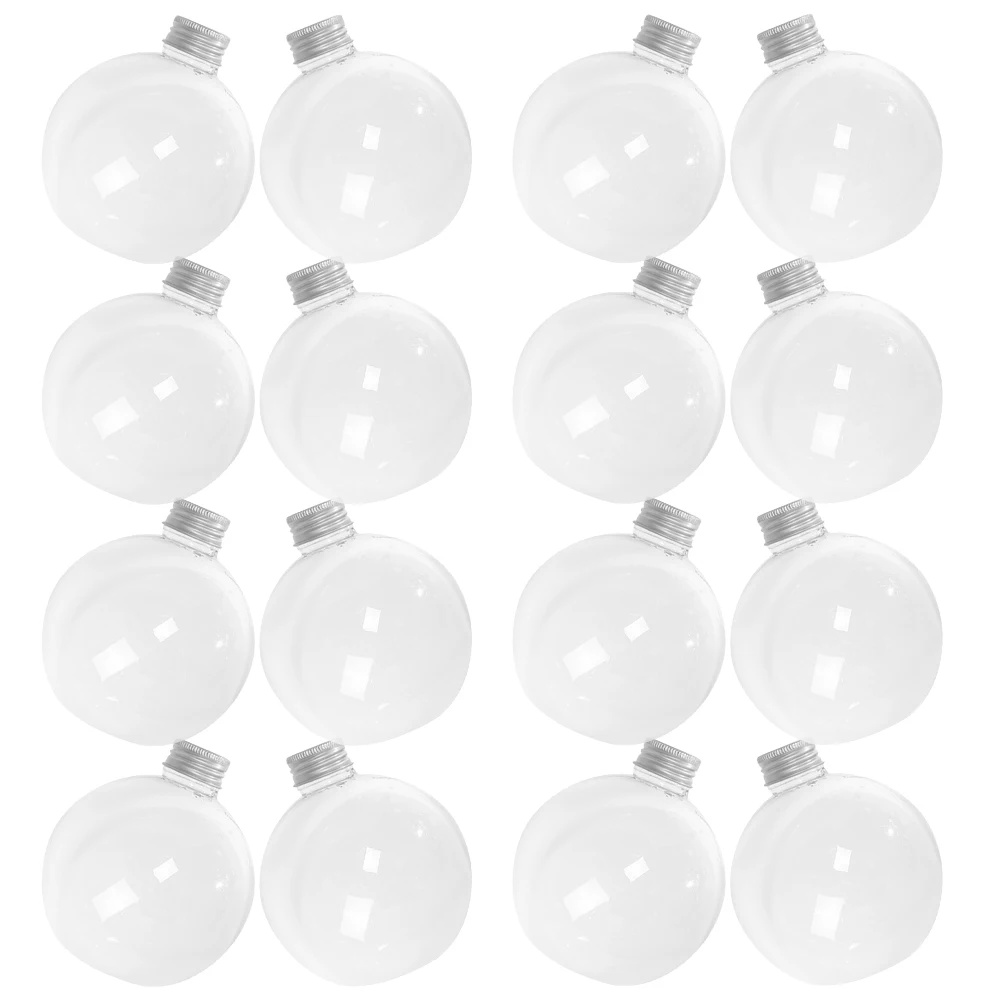 

50pcs Lightbulb Juice Bottles Portable Leakproof Sealing Clear Plastic Beverage Containers Milk Coffee Drink Cups For School