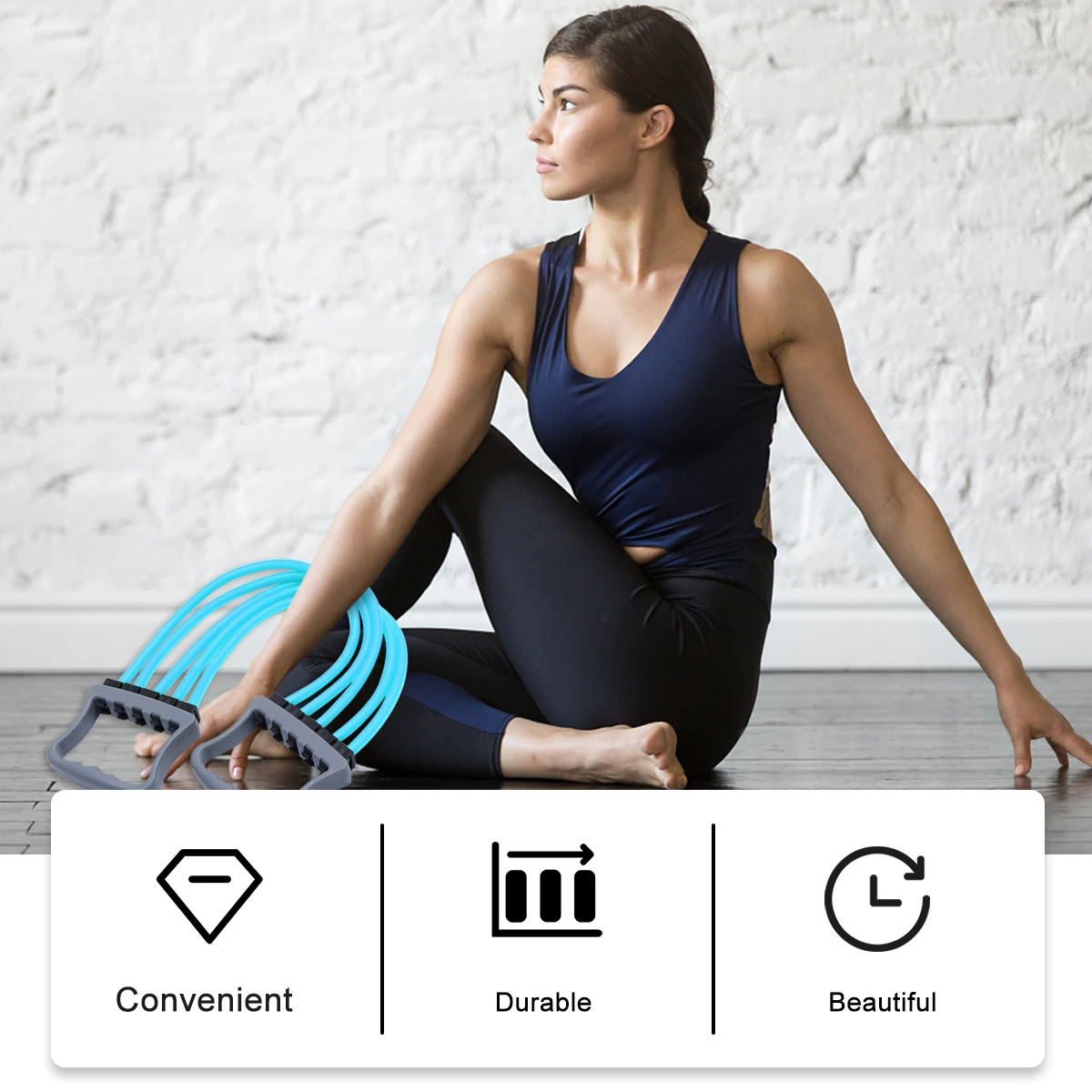 

1pc Chest Adjustable Spring Fitness Tension Rope Ergonomic H Strengthen Muscles Portable Home Office Use