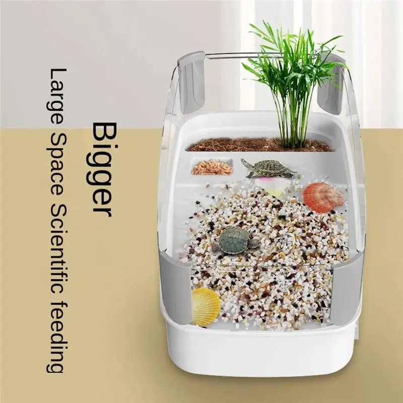 

ABUL-Прозрачный террариум для черепах с зонами для разведения, кормления, плавания и загорания, внутренний водный контейнер, место обитания для рептилий, прост в использовании