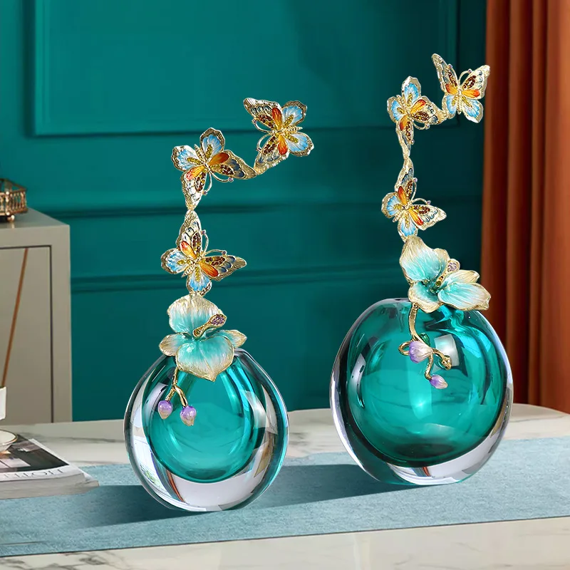 Enamel colored glass art vase ornament high-end living room porch cabinet TV cabinet high-end decoration ornament