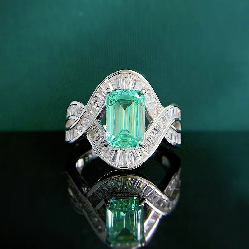 

2023 New Palaiba Color 5 * 7 Ring for Women 925 Silver Women Design Sense European and American Fashion temperament
