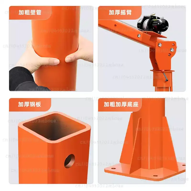 220V Small Electric Hoist Crane 200kg-1000kg, Mini Household Lifting Winch with Remote Control, Overload Protection for Garage