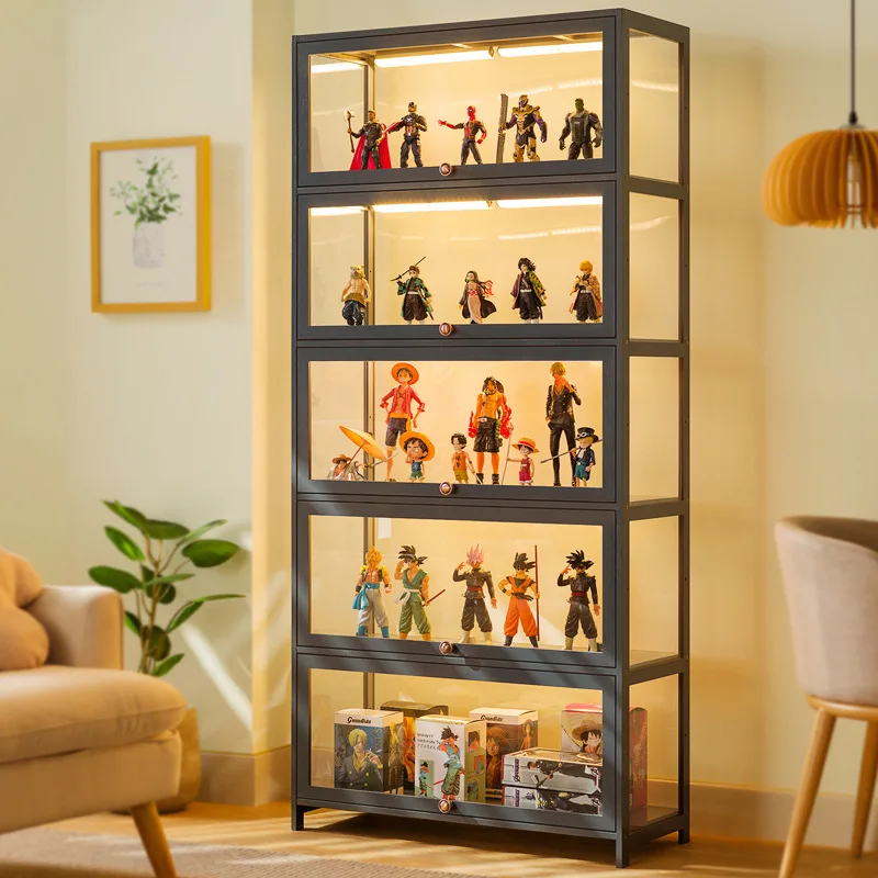 

Hand-Made Display Cabinet Glass Transparent and Dustproof Showcase Toy Acrylic Storage Box Bookcase Shelf