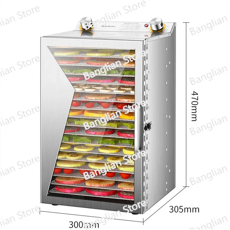 Dried Fruit Air Drying Machine, Vegetable Dryer, Food Dehydrator, Household Dryer, Stainless Steel Timing, 18 Layers