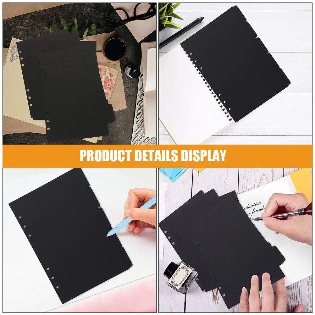

10 Sheets A5 Binder Dividers Writable Tabs Classification Organizers for Notebooks Files Planners Indexing Flagging