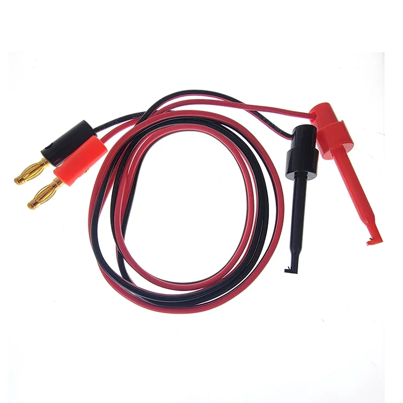 1 Pair 4mm Banana Plug to Electric Hook Clip Test Lead Cable Gold Plated For Multimeter Test Leads Wire Connector Red Black