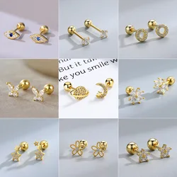 Fashion Tibetan Piercing Tragus Stud Crystal Ear Studs Helix Cartilage Earring for Women Gold Color Piercing Body Jewelry Gift