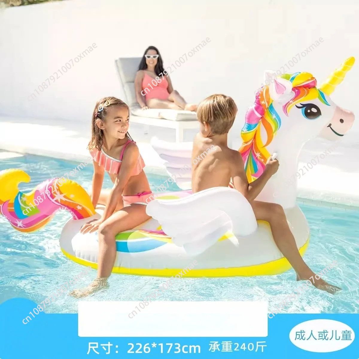 Flotadores Inflables Grandes de Focas, Unicornios y Cocodrilos para Adultos, Boya para Piscina - Sin Bomba