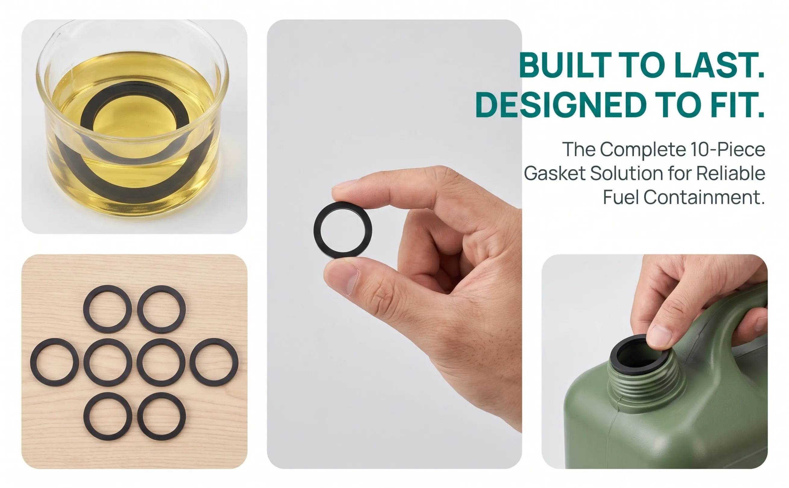 10Pcs O Shape Rubber Tank Gasket Kit Universal Gas Can Spout Gasket Replacement for Automotive Fuel Containers Leak Proof