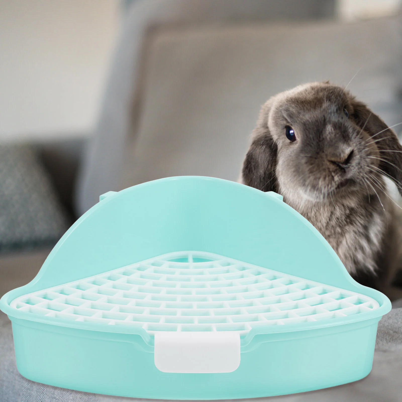 Pet Triangle Potty Splash-proof Litter Box Rabbit Pan Small Space-saving Plastic Indoor Bunny Tray