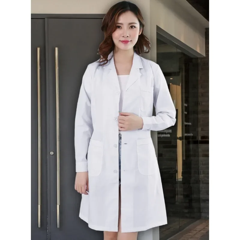 Doctor Lab Coat Laboratory College Chemistry Nurse Overalls White Coat Female Long-sleeved Doctor\'s Uniform Male Short-sleeved